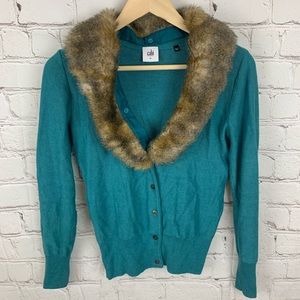 CAbi# 3018 Teal Tearoom Cardigan Sweater XS